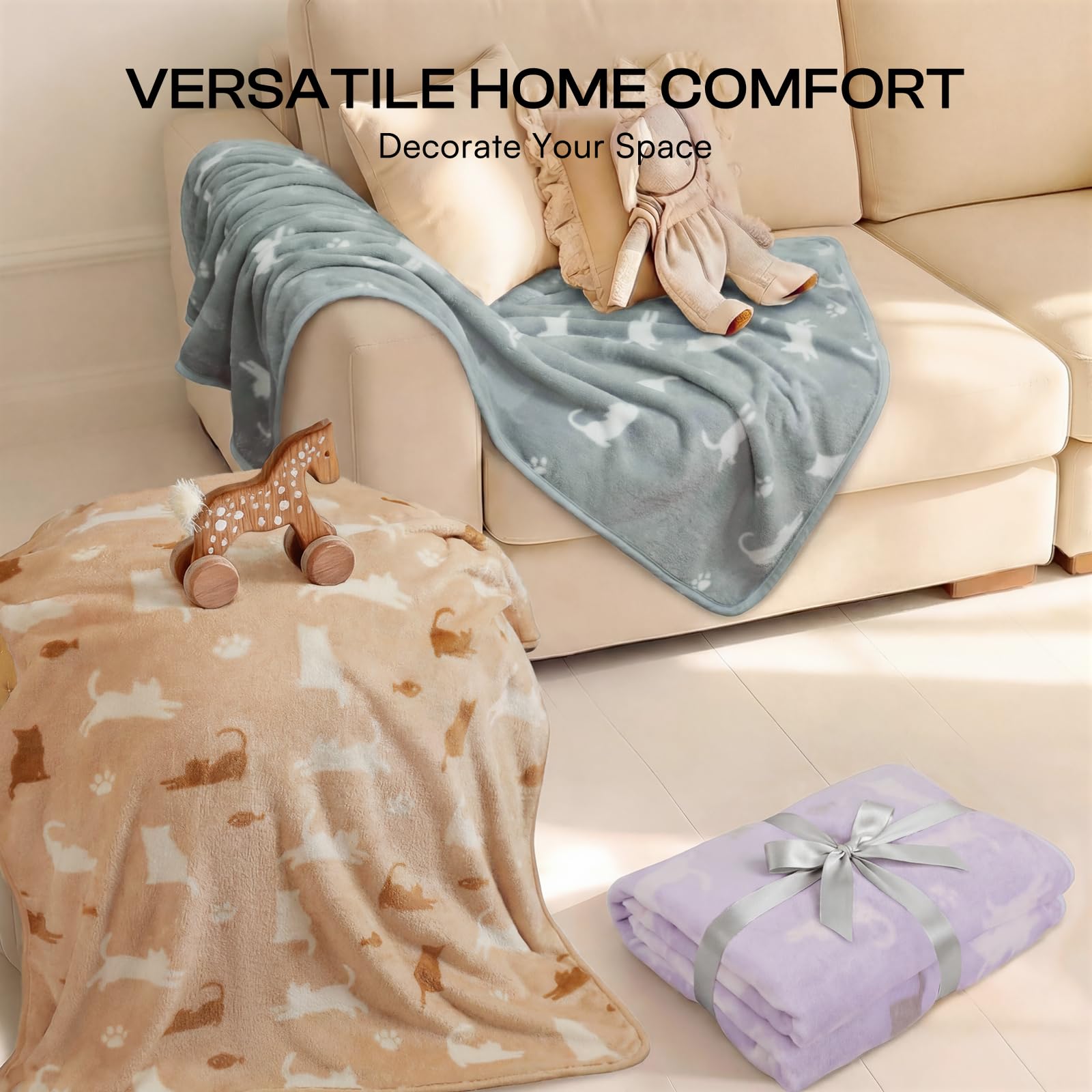 Luciphia washable blanket demonstrating machine washability and color retention.