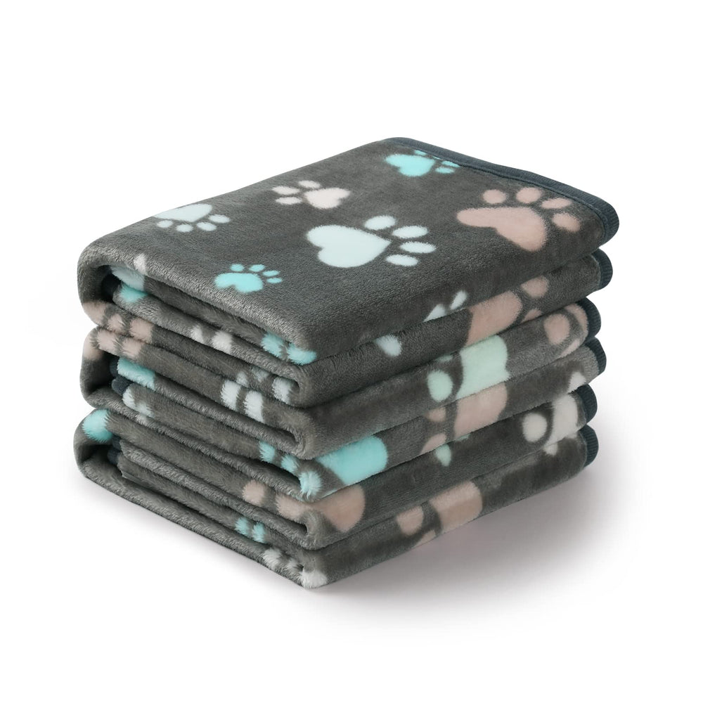 Luciphia paw-printed large grey blanket protects furniture and pets.
