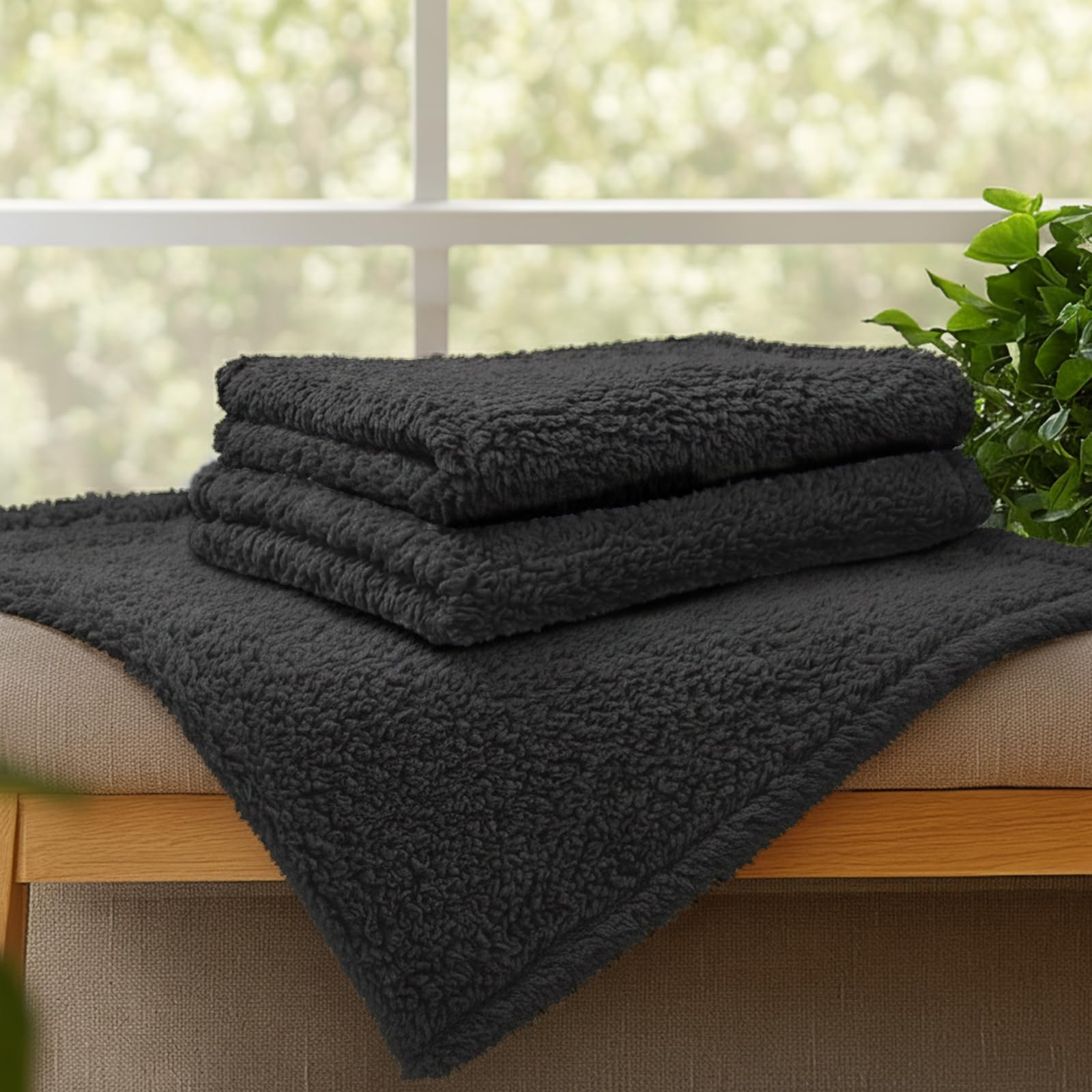 Luciphia calming blanket black background lifestyle image