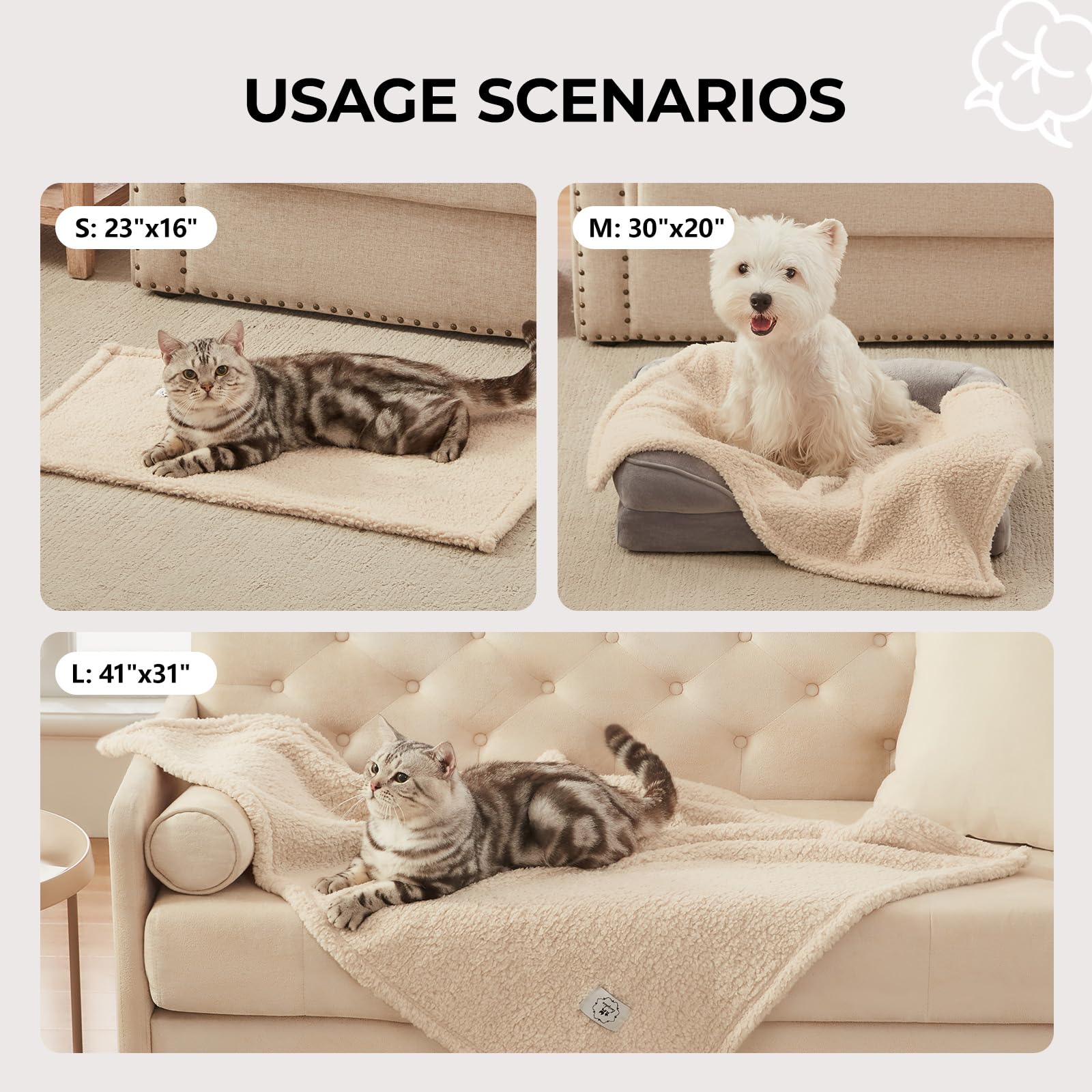 Luciphia calming blanket furniture protection; guards surfaces from scratches and hair.