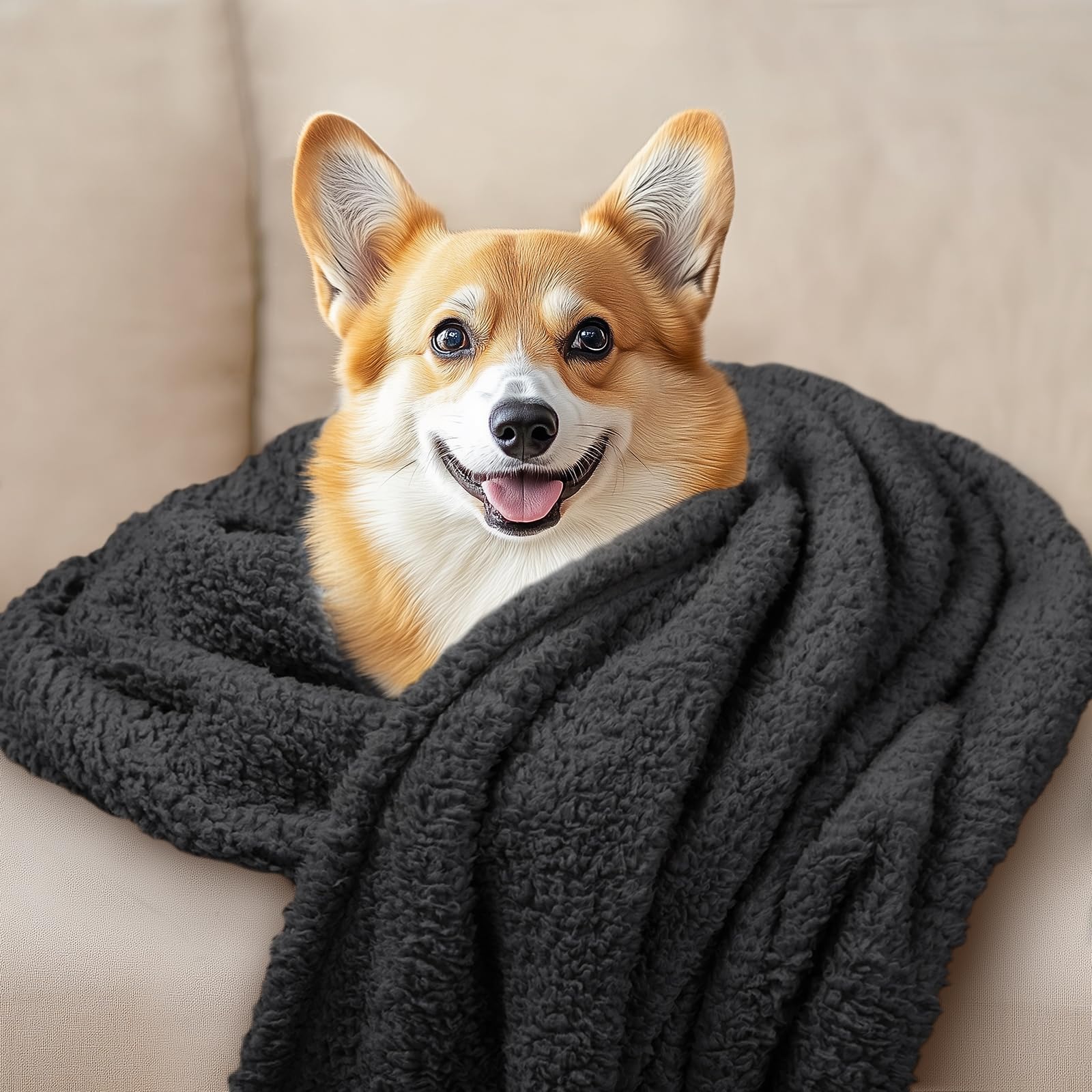 Luciphia calming blanket paw print design closeup