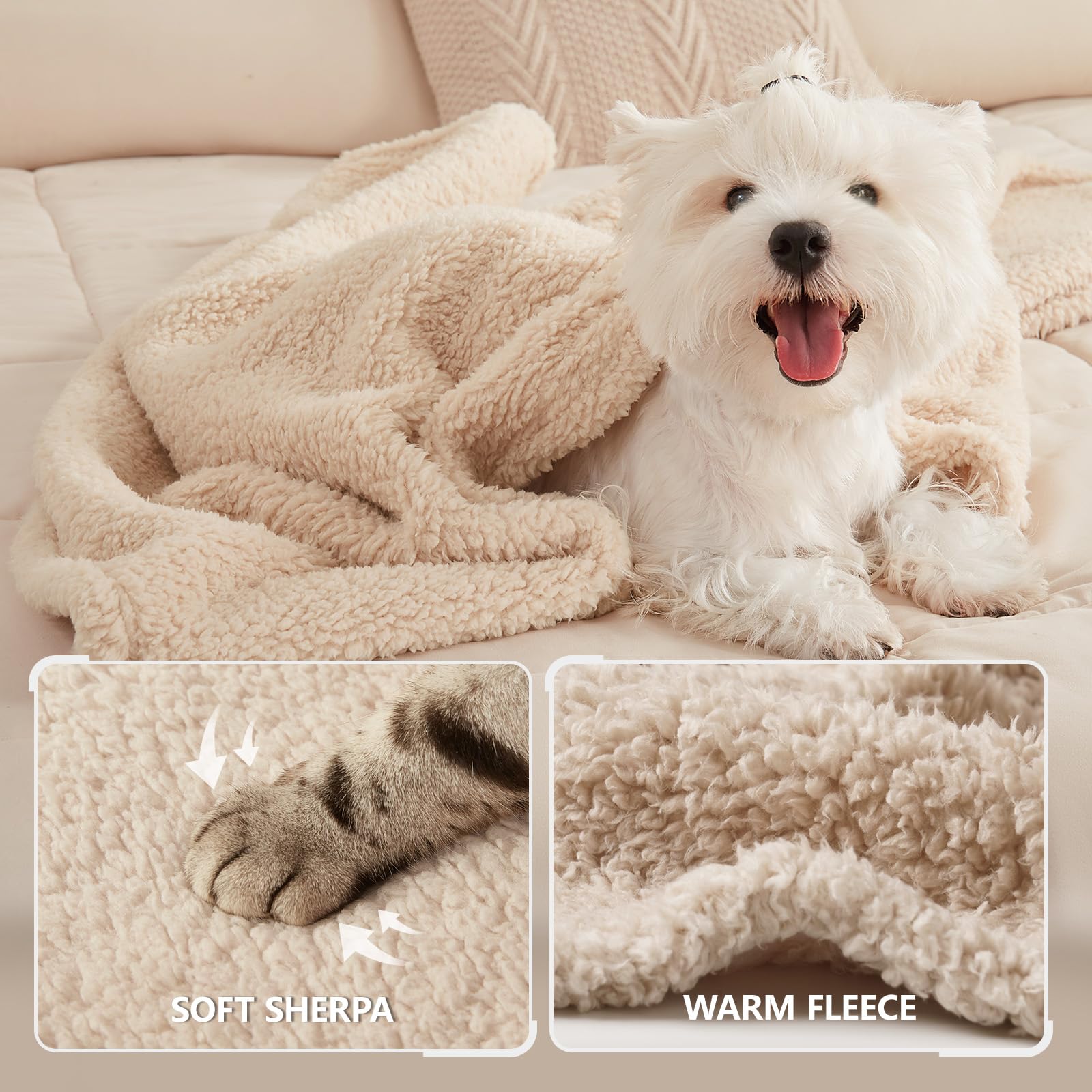 Luciphia calming blanket sherpa fleece texture showcases ultra-soft feel for cozy cuddles.