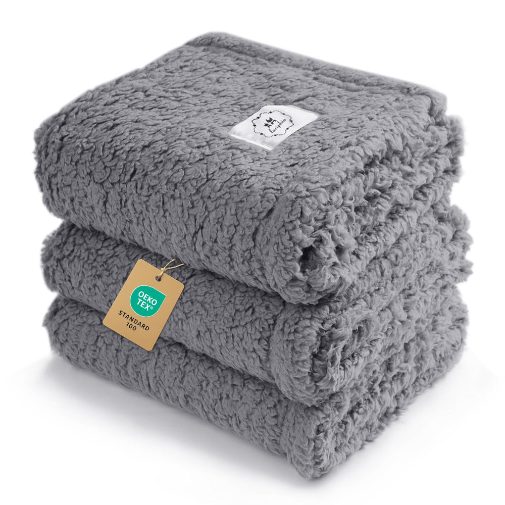 Luciphia calming blankets pack grey small on sofa for pets