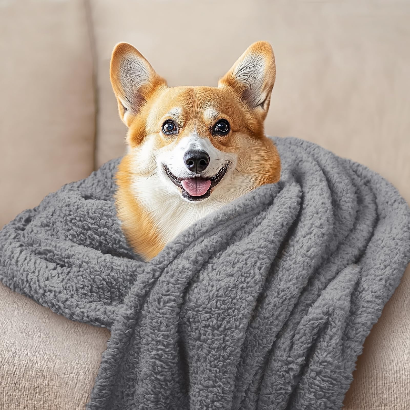 Luciphia calming dog blanket large machine washable for easy care.