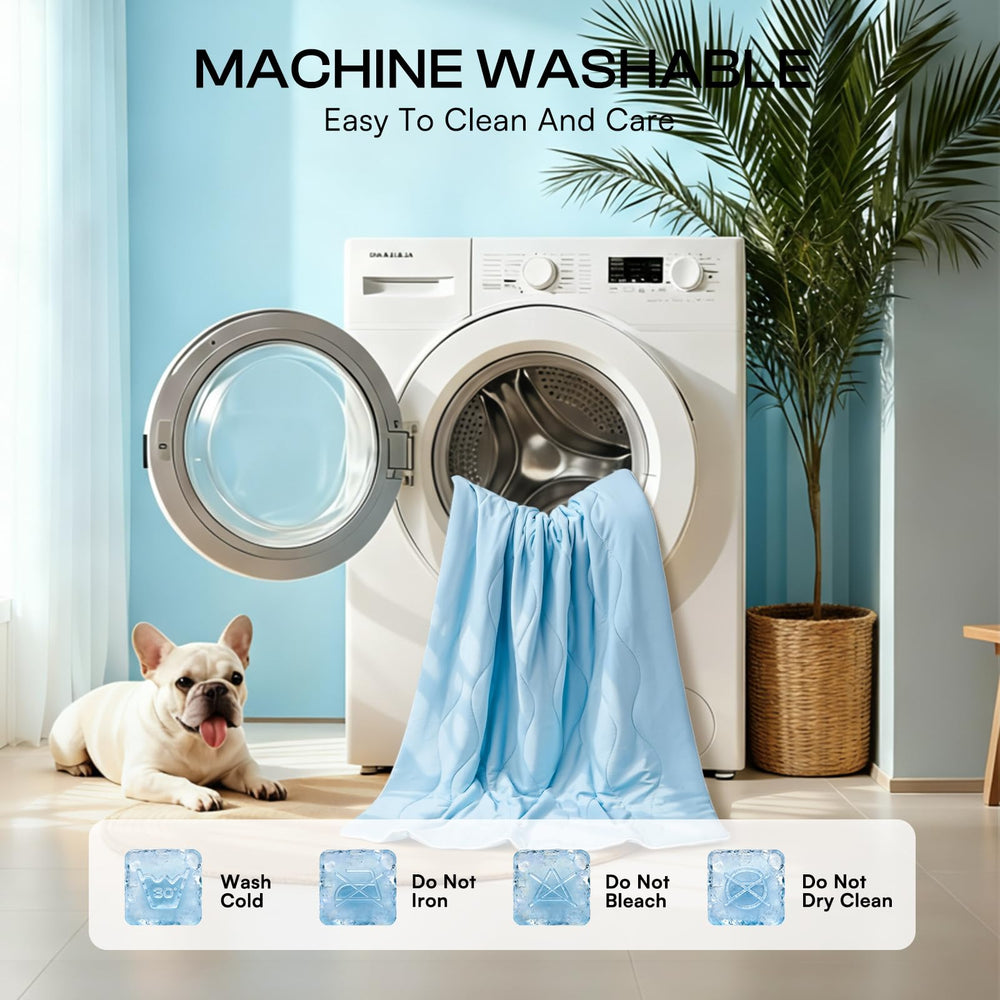 Luciphia cooling blanket shows easy machine wash care and durable material