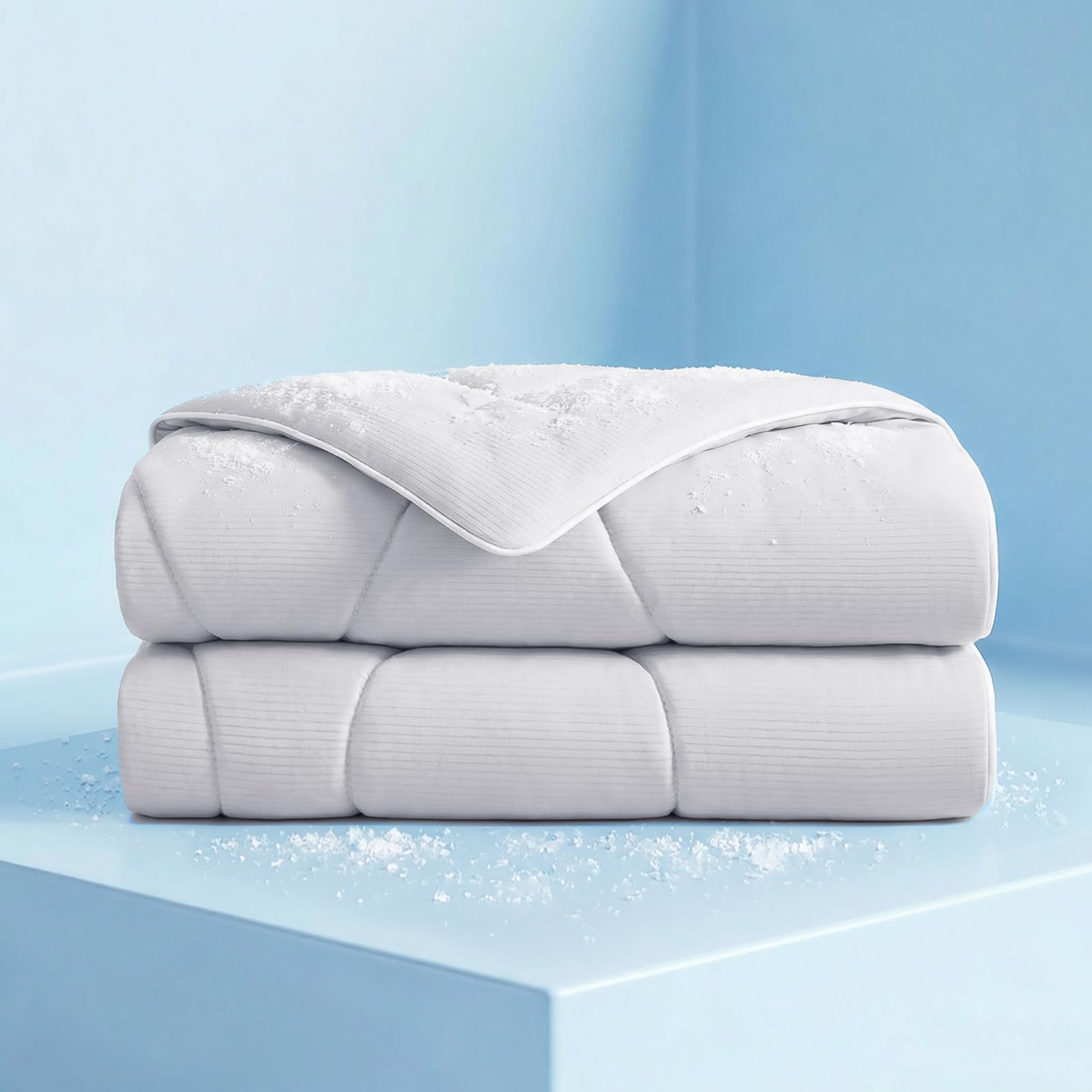 Luciphia cooling dog blanket on sofa provides refreshing comfort for hot pets.