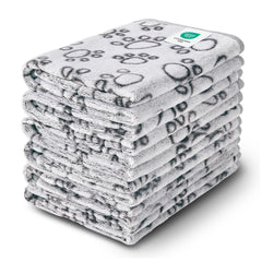 Luciphia dog blanket paw print grey on couch protects furniture.