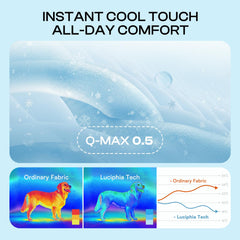 Luciphia cooling mat non-slip back keeps the bed secure on floors.