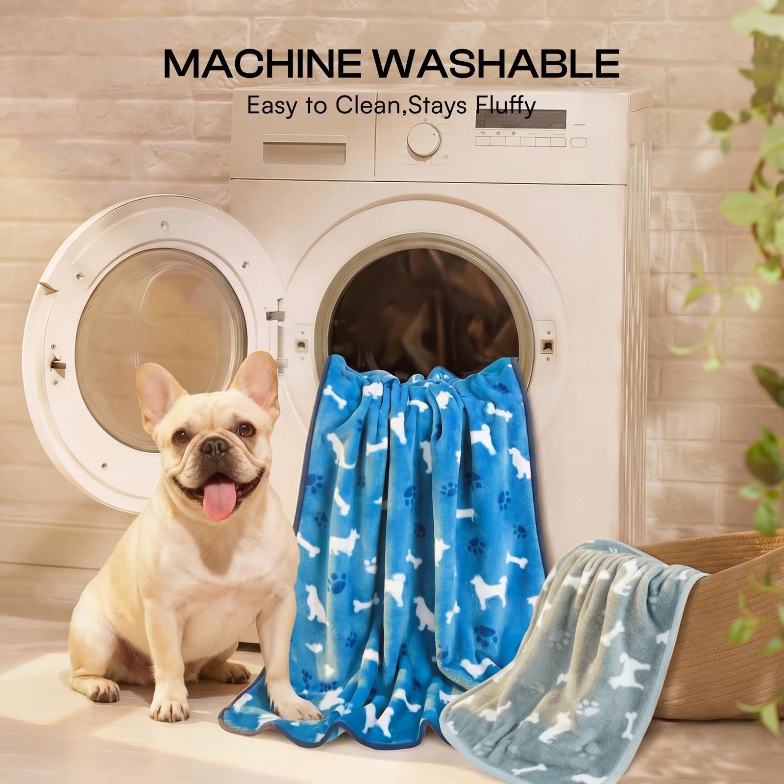 Luciphia cozy blue-grey khaki blanket complements home decor.