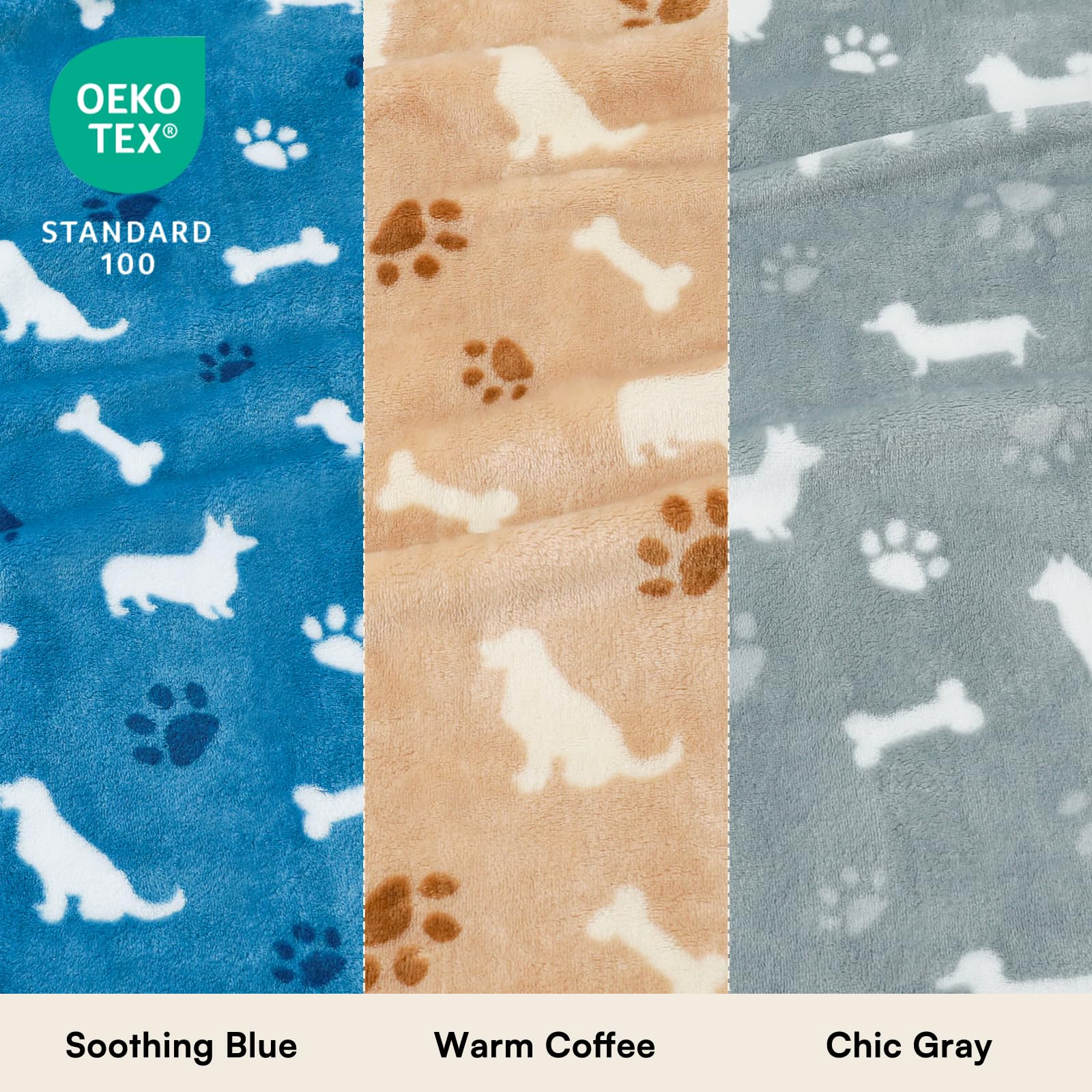Luciphia fluffy fleece pet blanket with soft double-sided texture