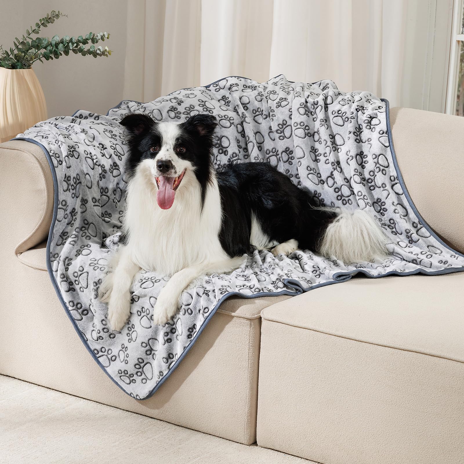 Luciphia grey paw blanket suitable for home, car, and travel