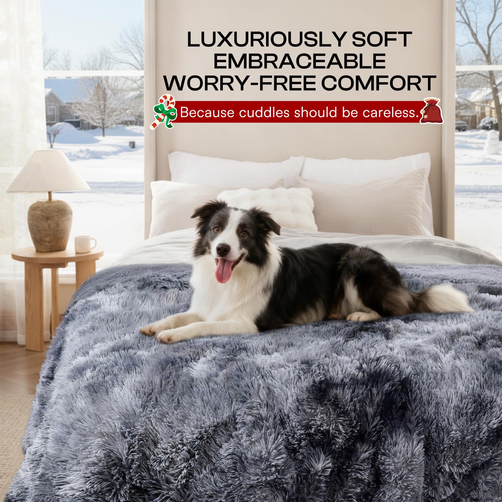 Luciphia large protector on couch illustrating anti-chewing and shedding protection.