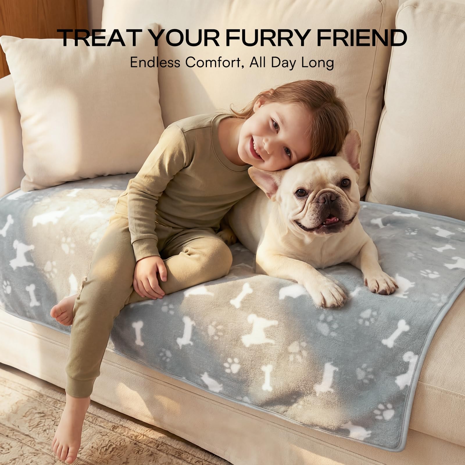 Luciphia machine-washable pet blanket stays soft after washes