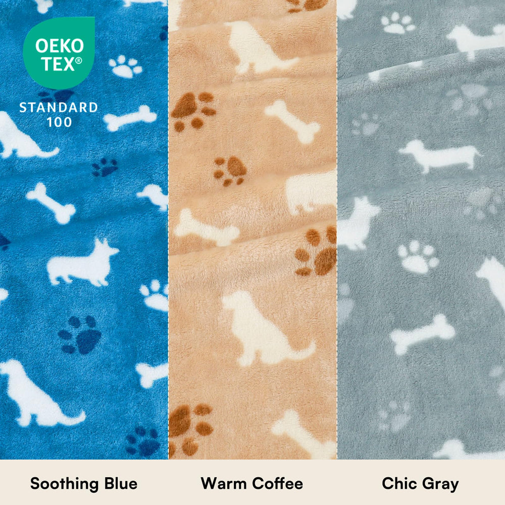 Luciphia three-pack pet blankets ideal for crate and couch use.