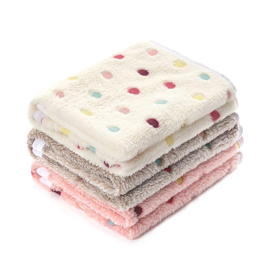 Luciphia pet blanket with large beige dot pattern, cozy and protective