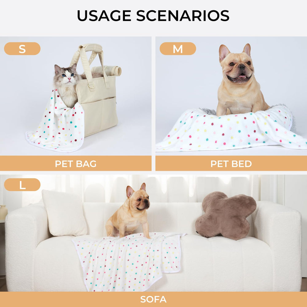 Luciphia pet blanket in brown dot pattern, ideal for furniture protection