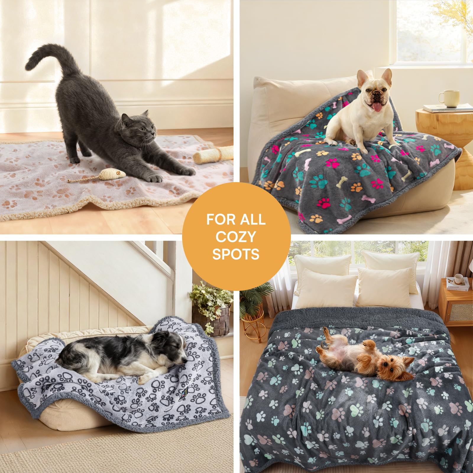 Luciphia reversible sherpa side adds plush warmth for pets