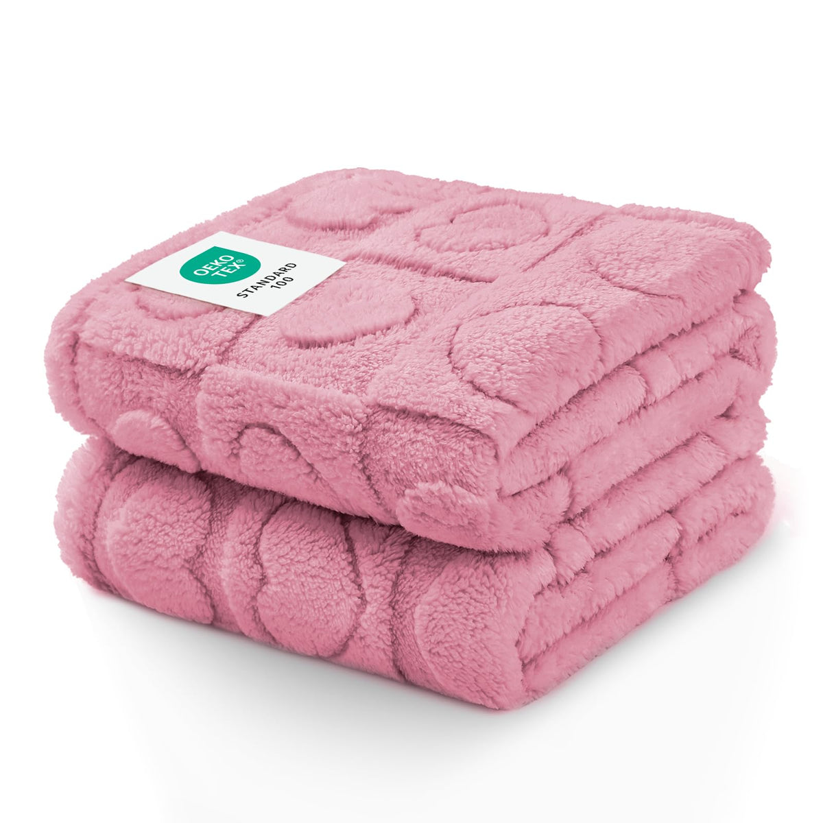 Luciphia pink soft fleece 30x20 blanket provides cozy warmth for small dogs.