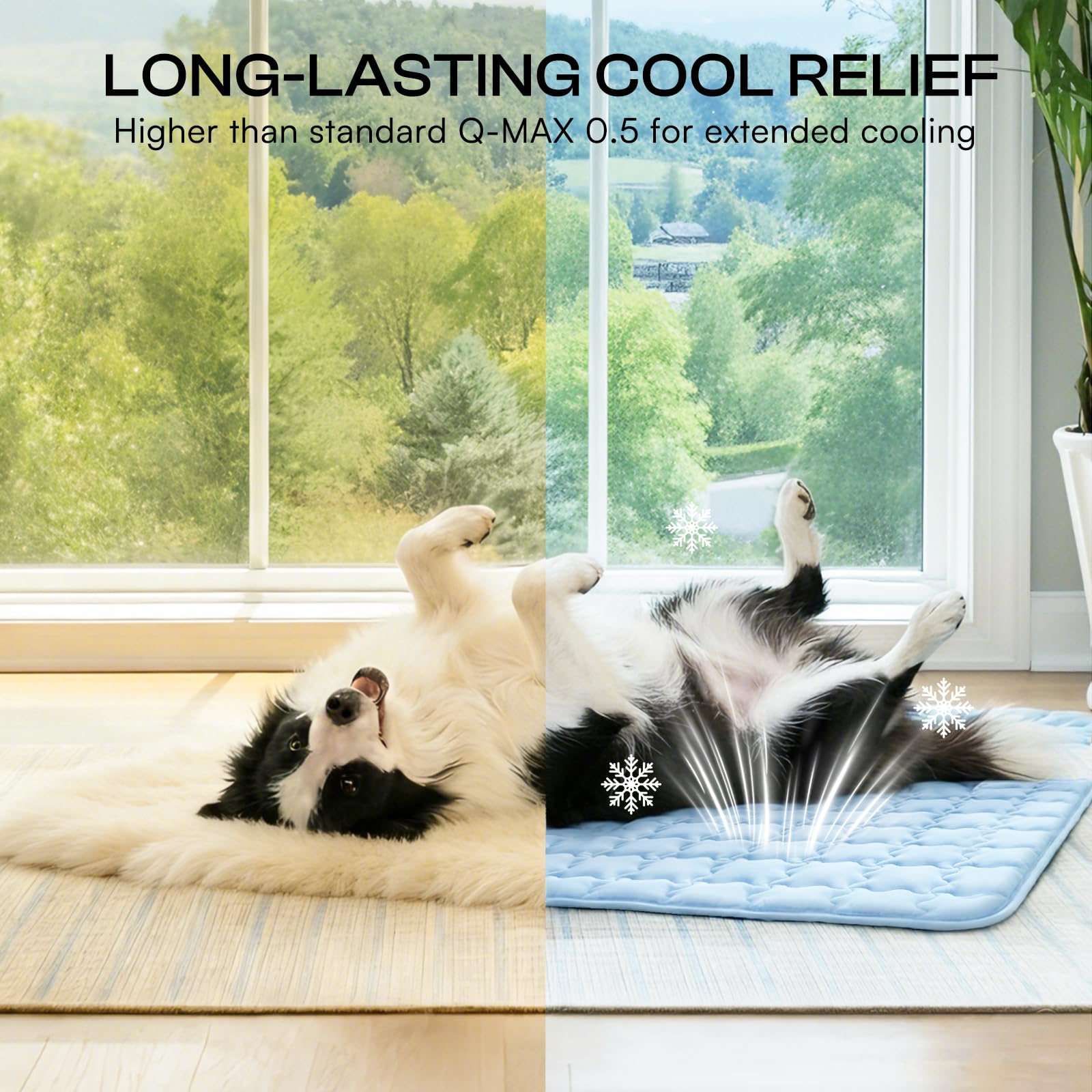 Luciphia Premium Dog Cooling Mat uses durable Oxford fabric for everyday chew-resistance.