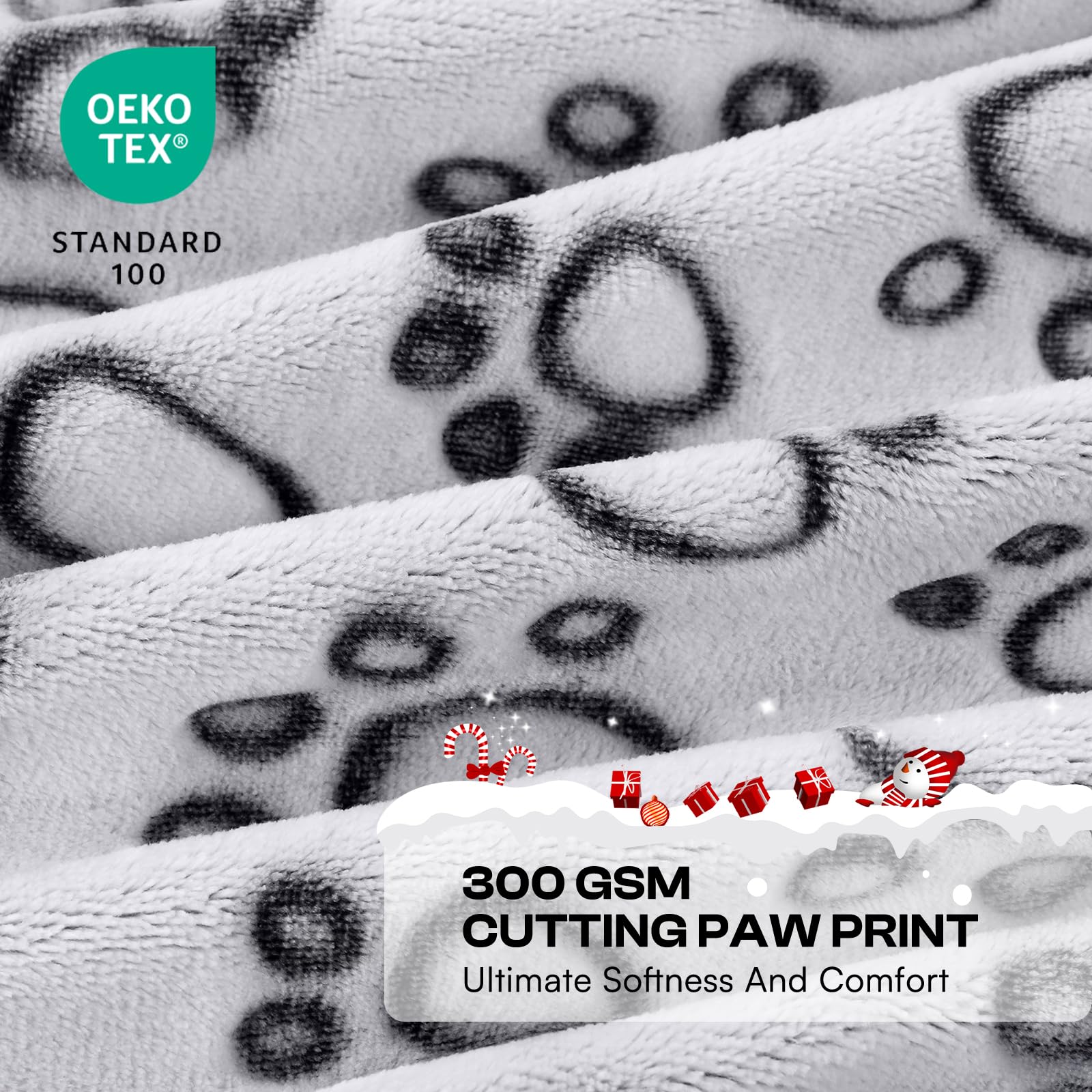 Luciphia blanket paw print on sofa showing decor-friendly warmth