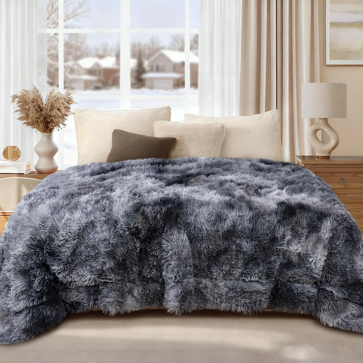 Luciphia waterproof dog blanket on a couch protects furniture and provides cozy comfort.