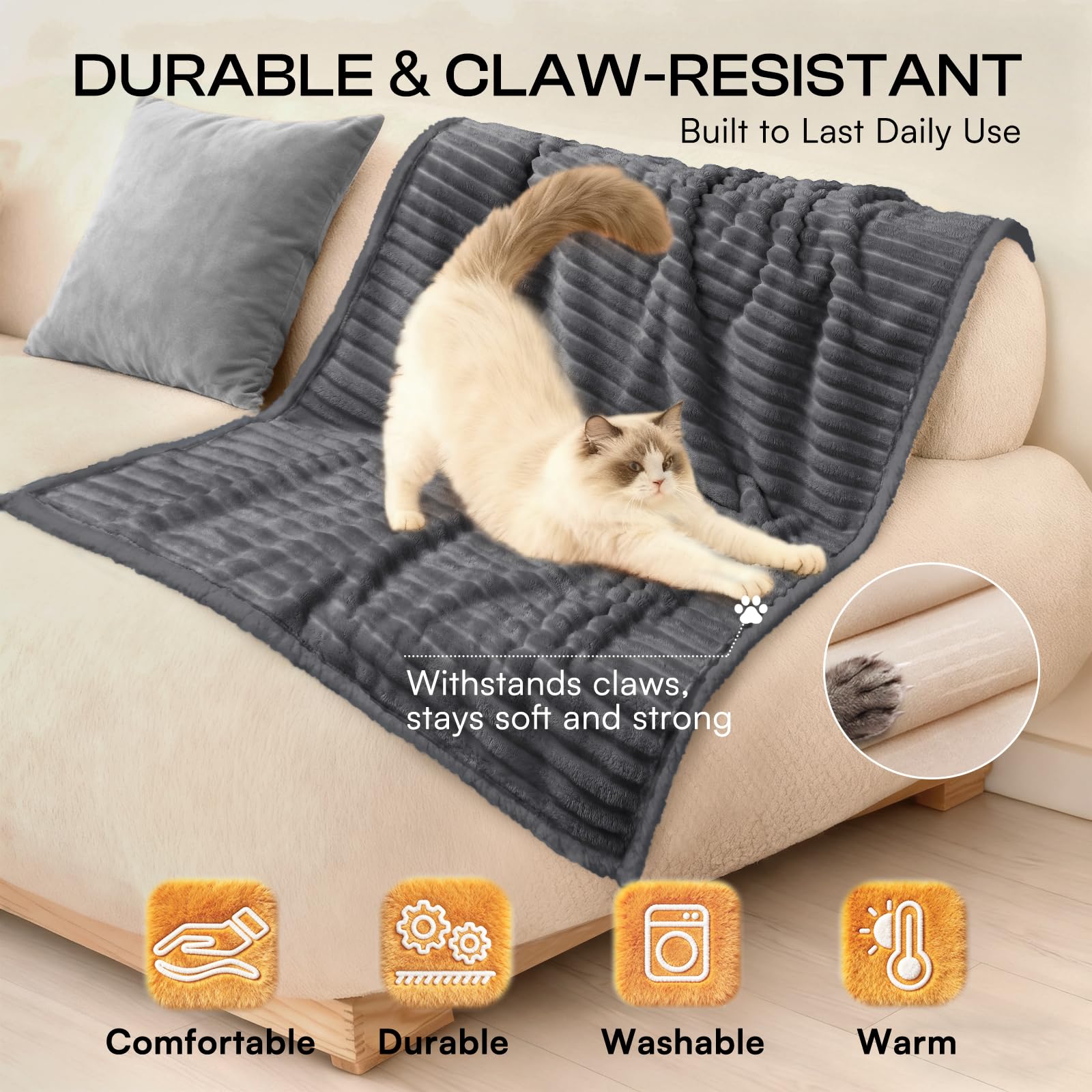 Luciphia Waterproof Dog Blanket Large size fits beds crates and couches for versatile comfort.