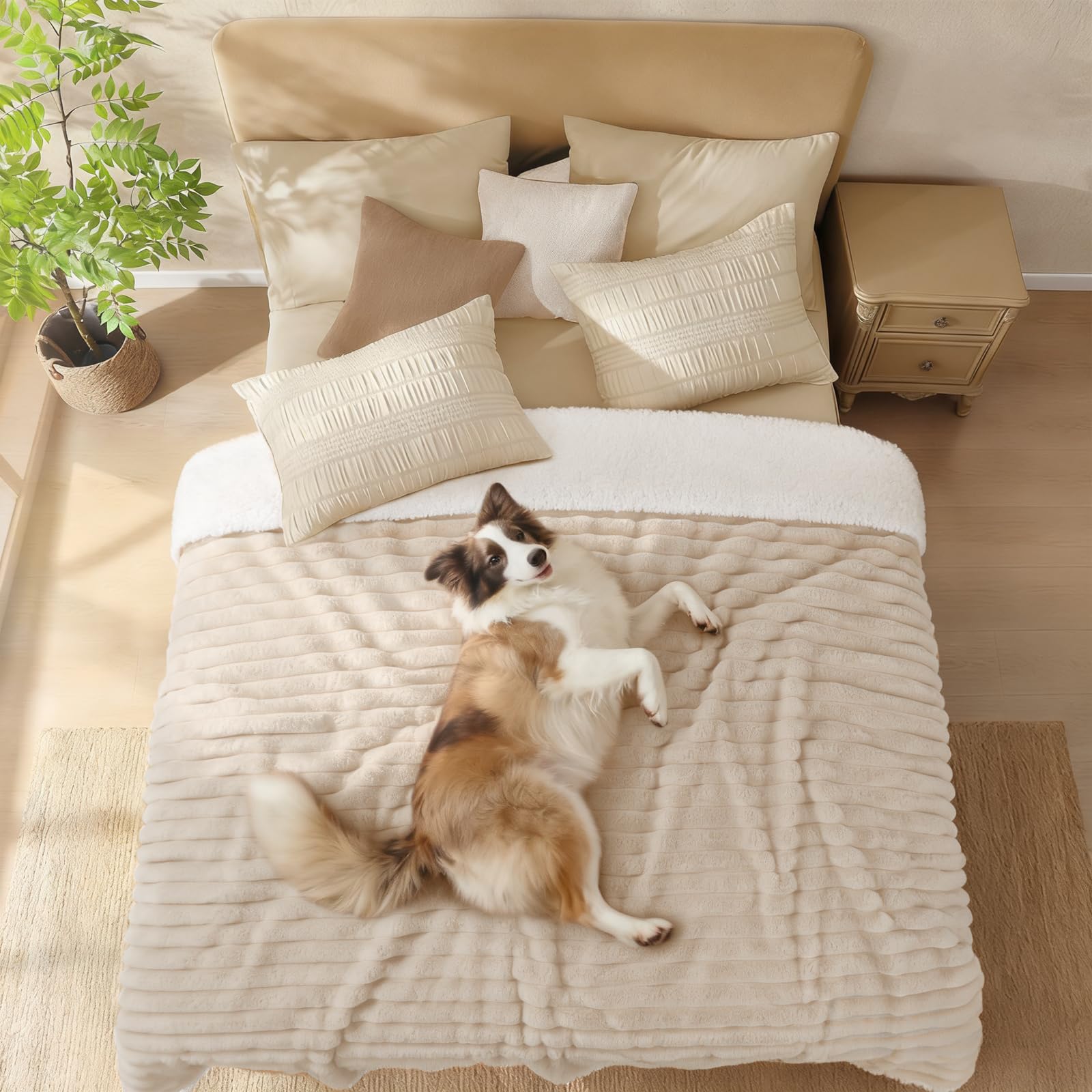 Luciphia waterproof dog blanket ready for nap time and nesting
