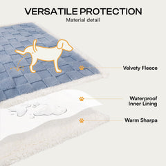 Luciphia waterproof dog blanket on sofa provides couch protection during playtime