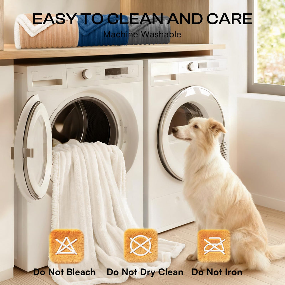 Luciphia waterproof dog blanket features a soft white fabric to blend with decor