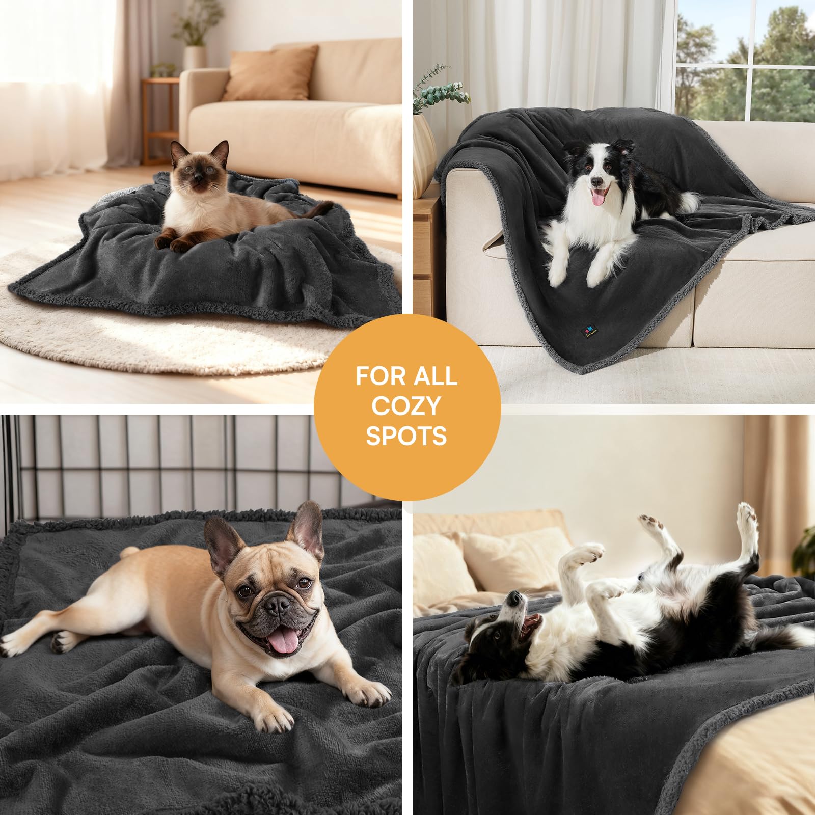 Luciphia waterproof pet blanket clipped to car seat during travel