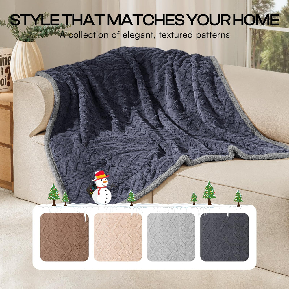 Luciphia dual-sided blanket with plush fabrics for versatility