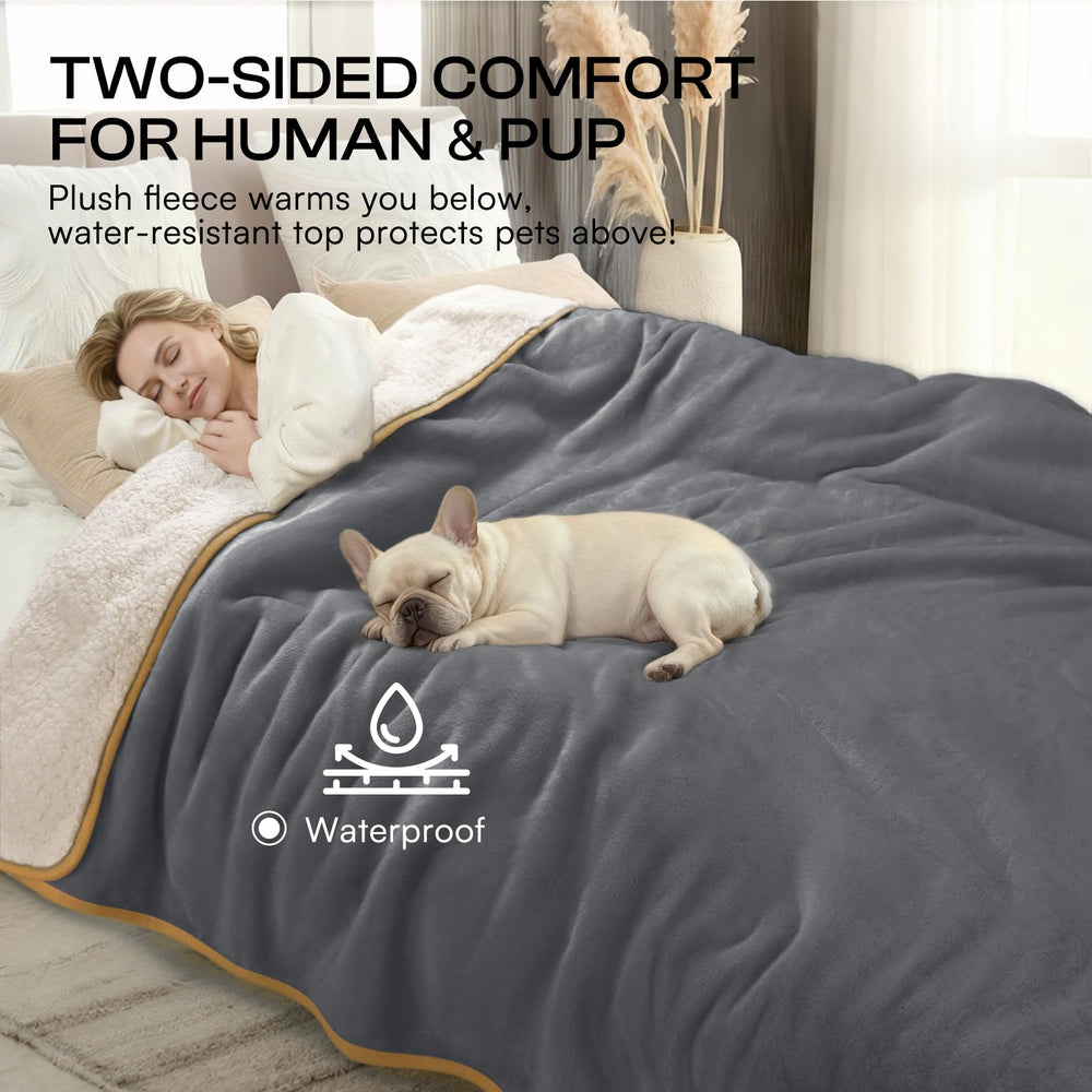 Durable Luciphia blanket resists scratching and reduces hair sticking.