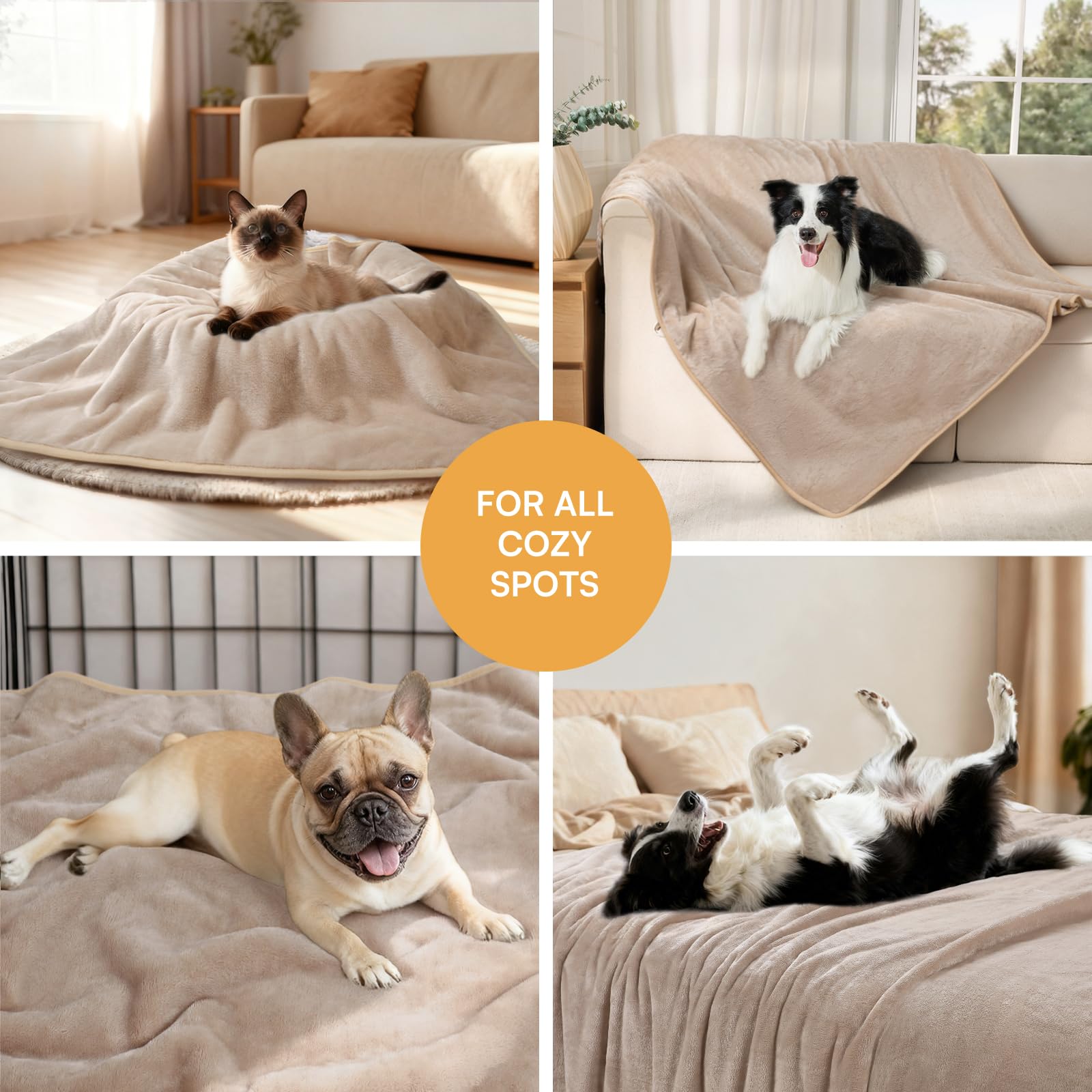 Luciphia waterproof pet blanket durable-scratch-resistant surface for multi-pet homes.