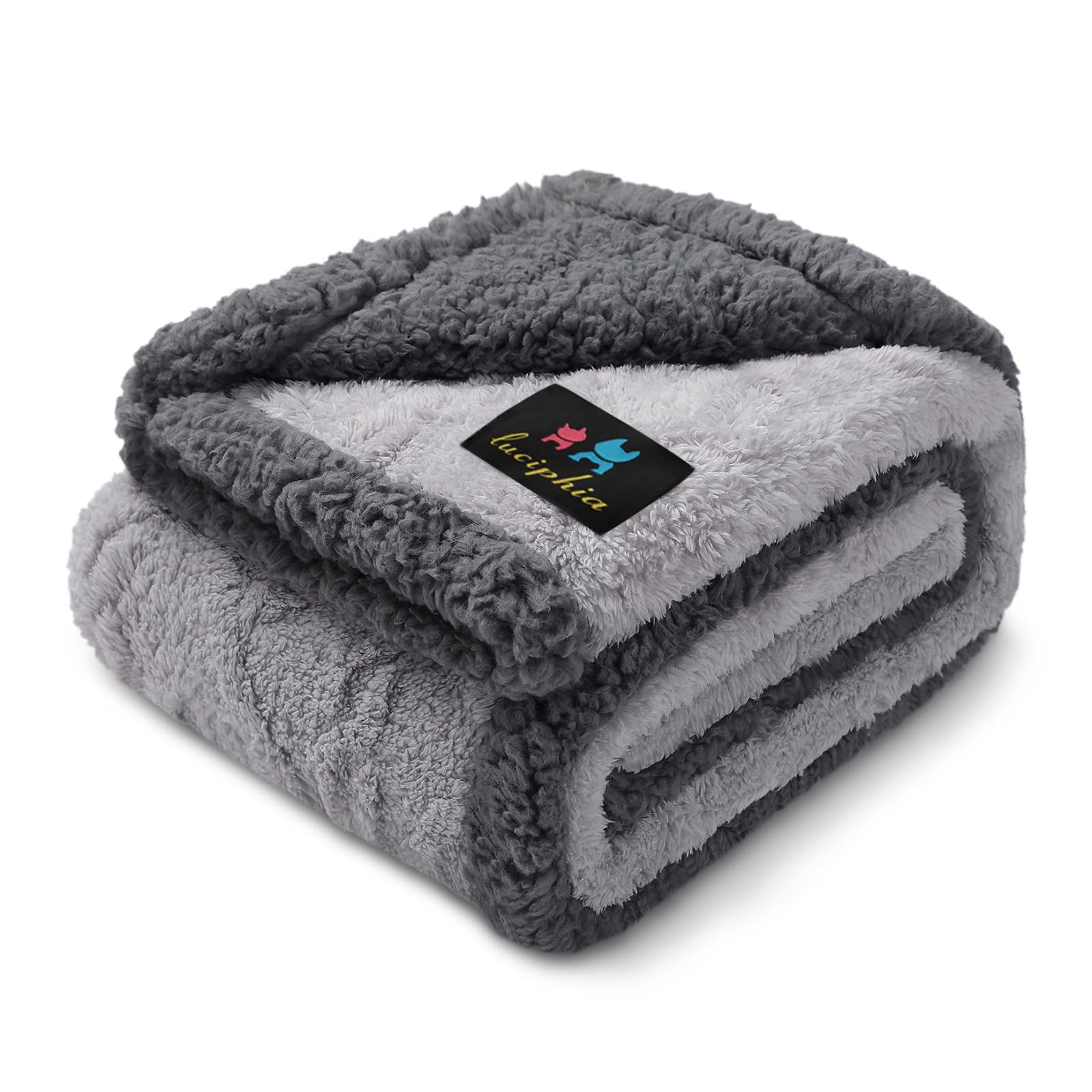 Luciphia waterproof pet blanket front view protecting a sofa from spills