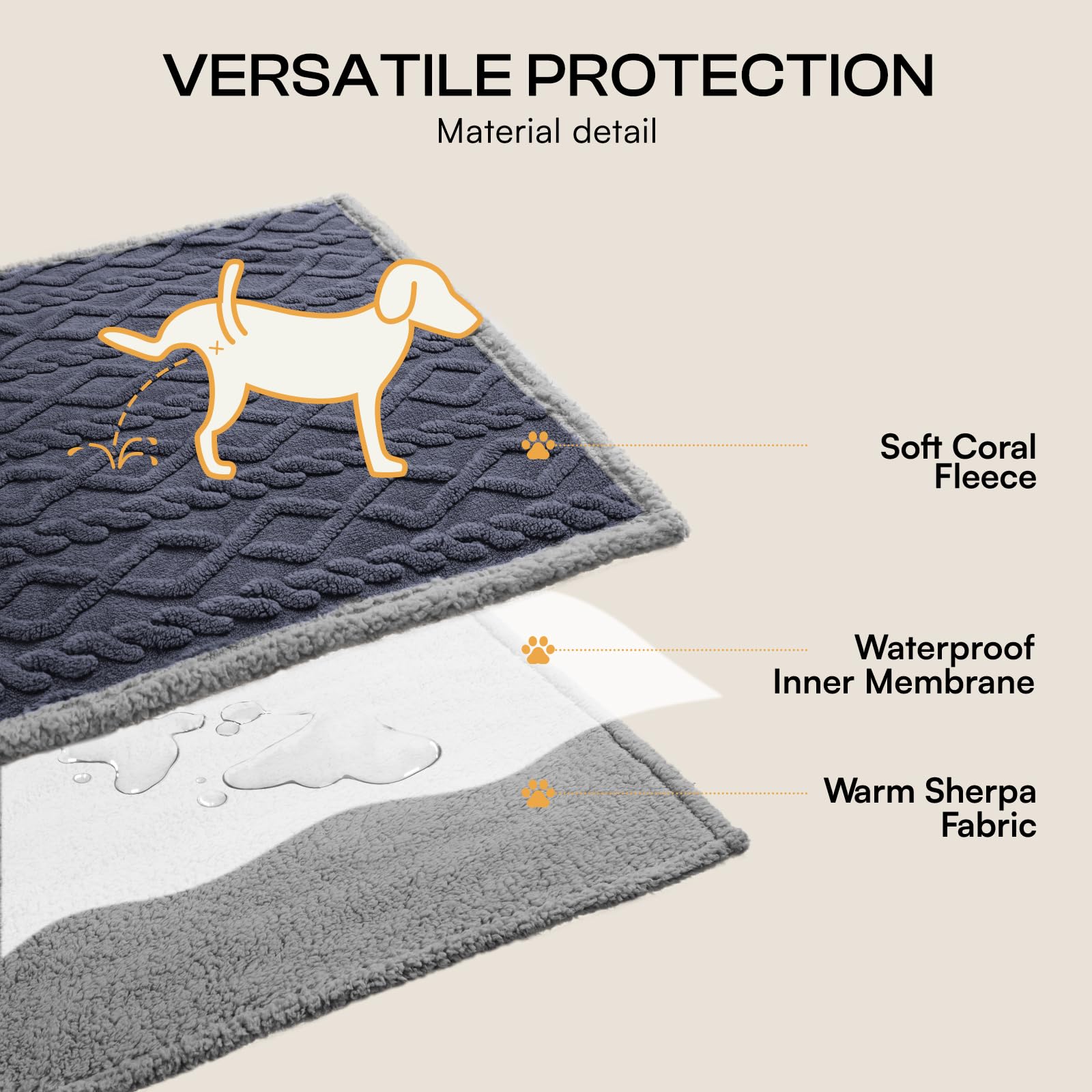 Luciphia waterproof layer detail under the fleece surface
