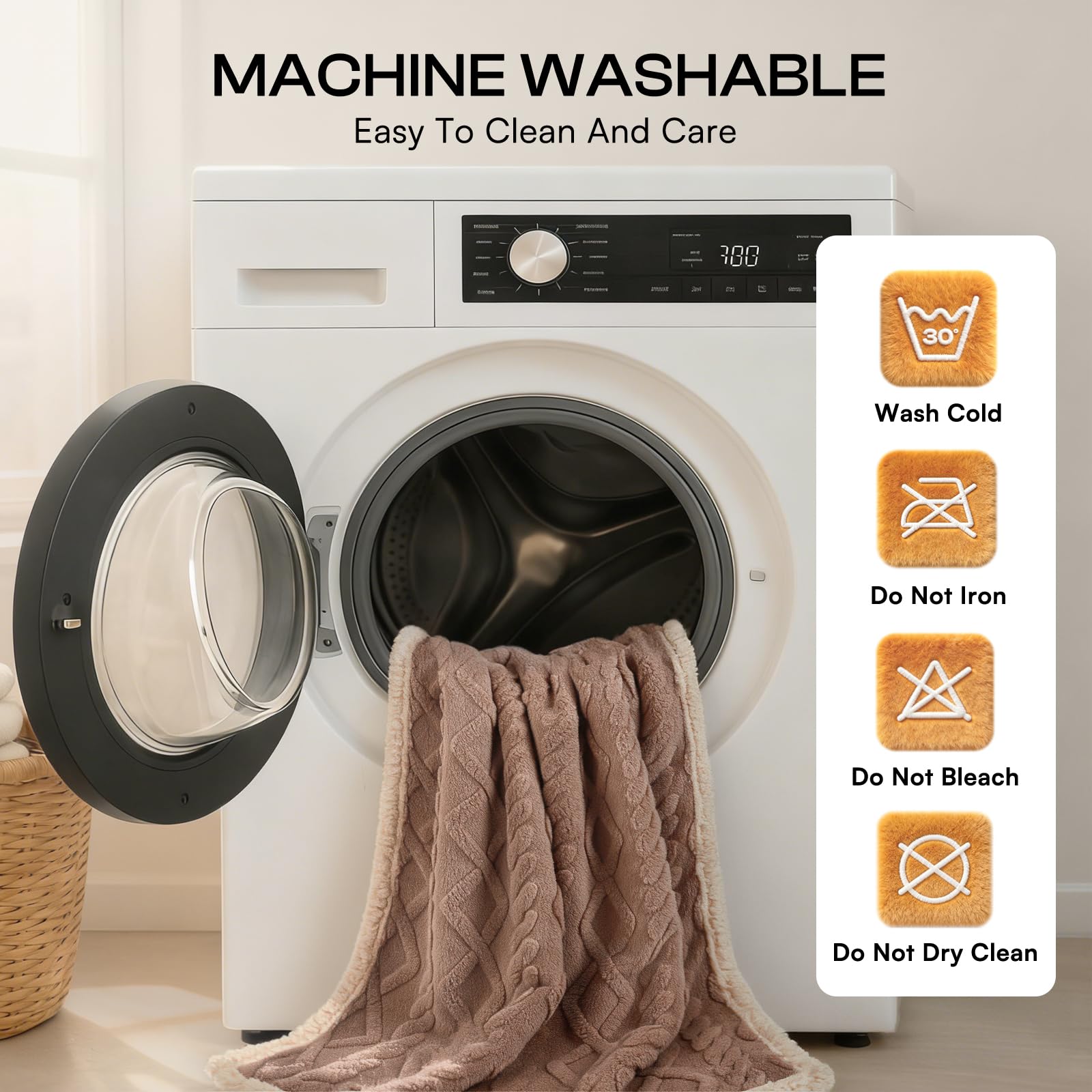 Machine washable for easy cleaning after spills and accidents.