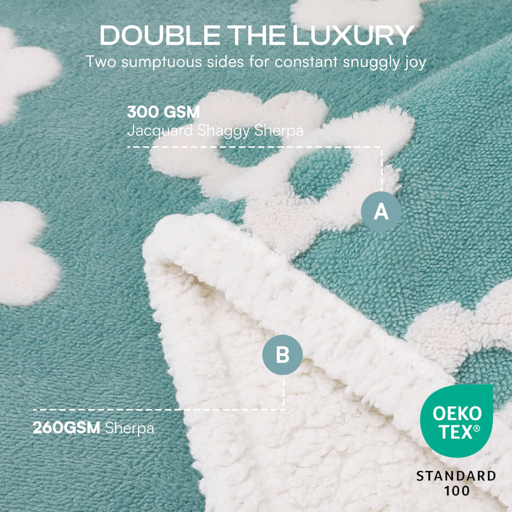Close-up of reversible double-layer design for cozy warmth in Luciphia blanket