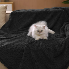 Luciphia reversible Sherpa side provides warm comfort for pets.