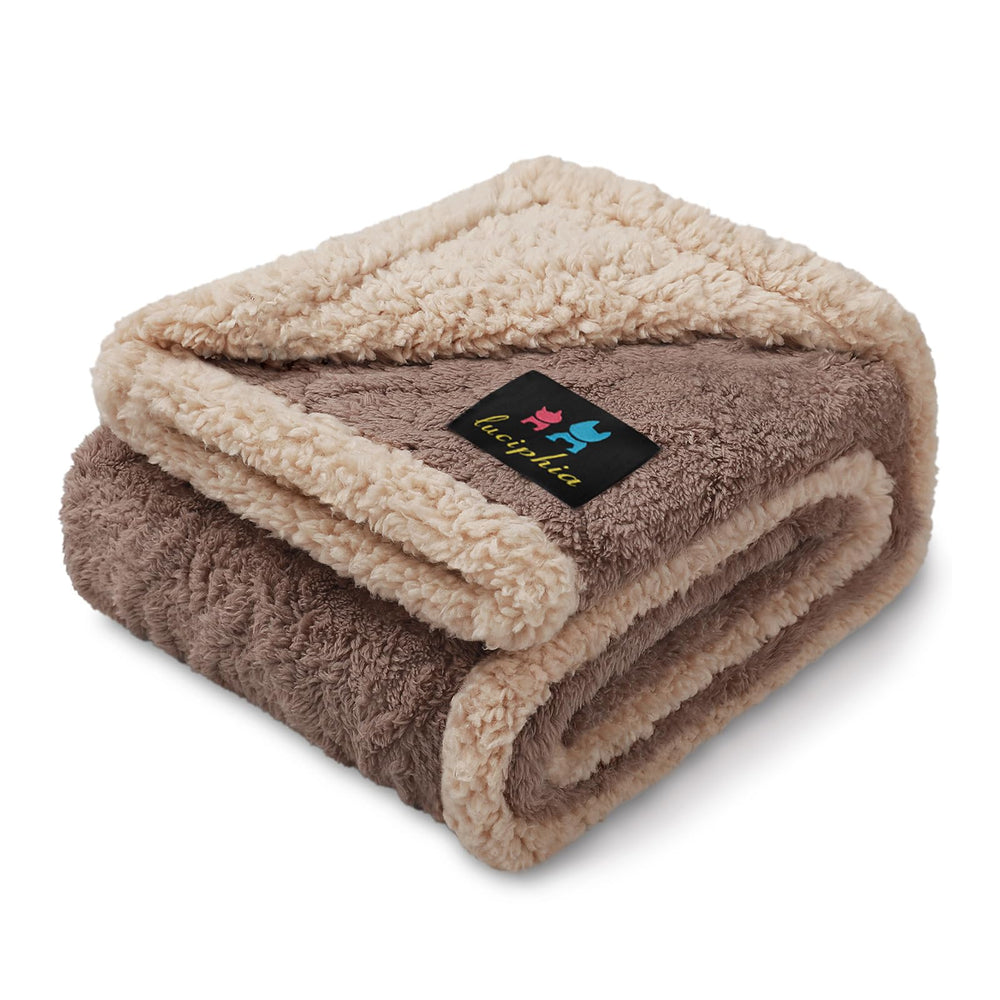 Luciphia Waterproof Pet Blanket on a sofa for spill and hair protection