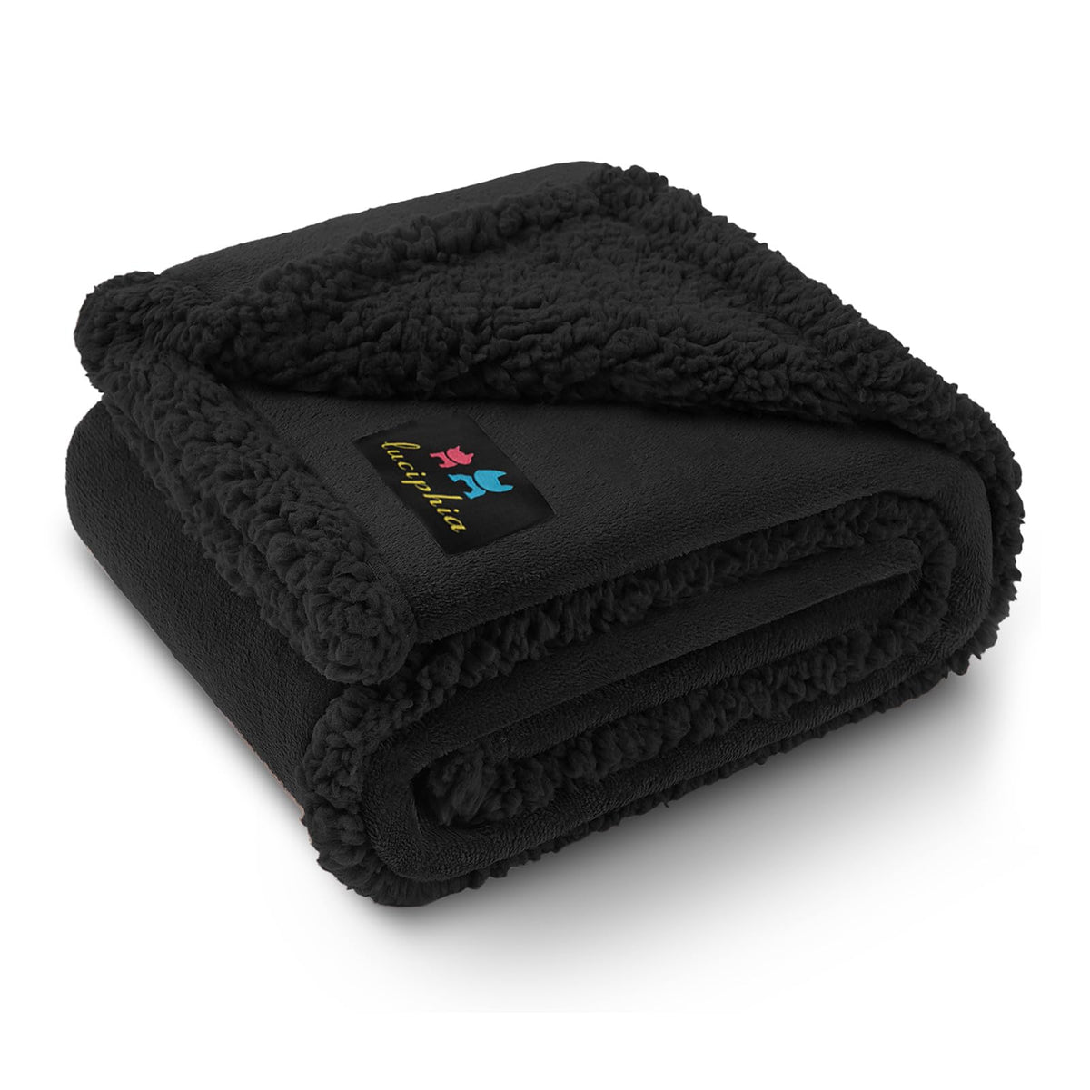 Luciphia waterproof pet blanket on a sofa protecting upholstery from spills and accidents.