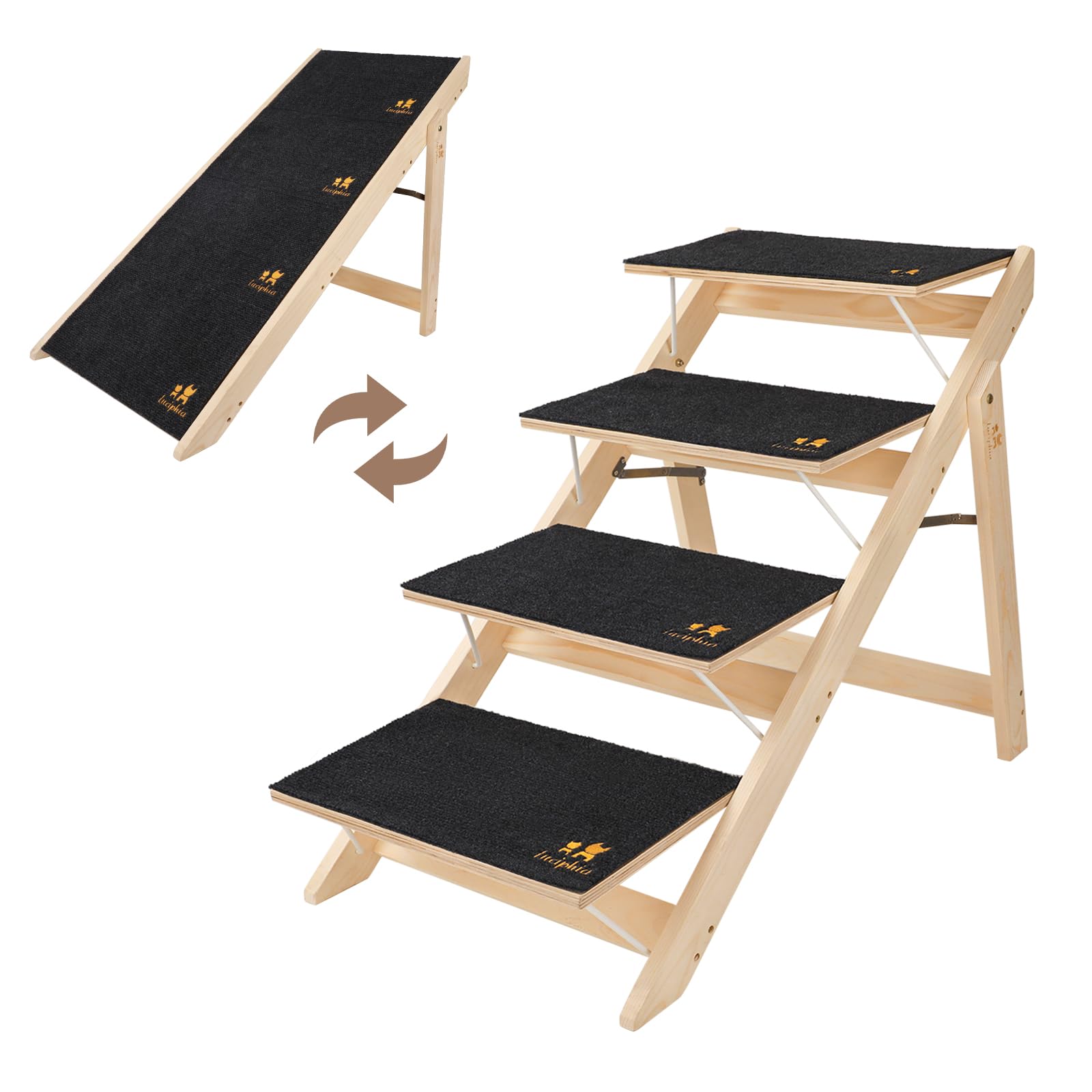 Luciphia stairs in use by an older dog demonstrating safer access
