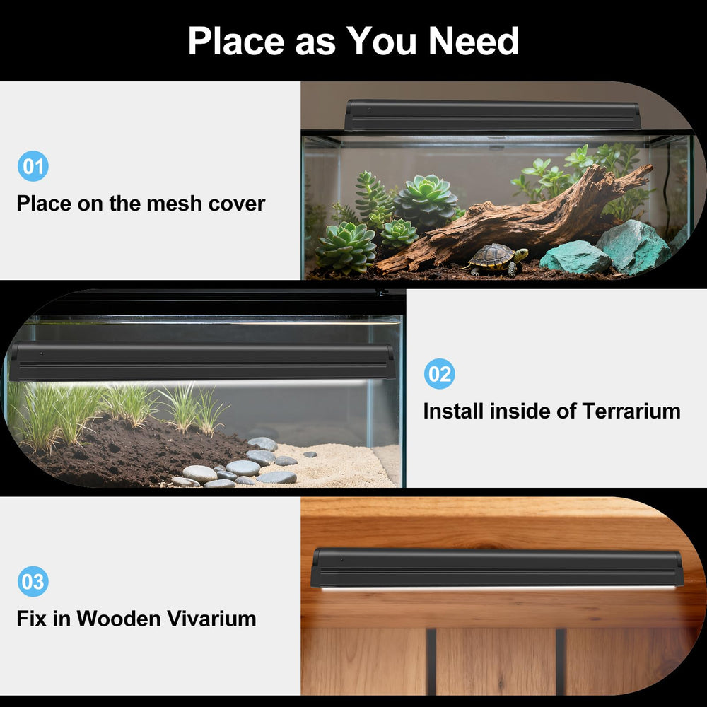 LUCKY HERP T5 mounting kit offers flexible placement on wire mesh or terrarium.