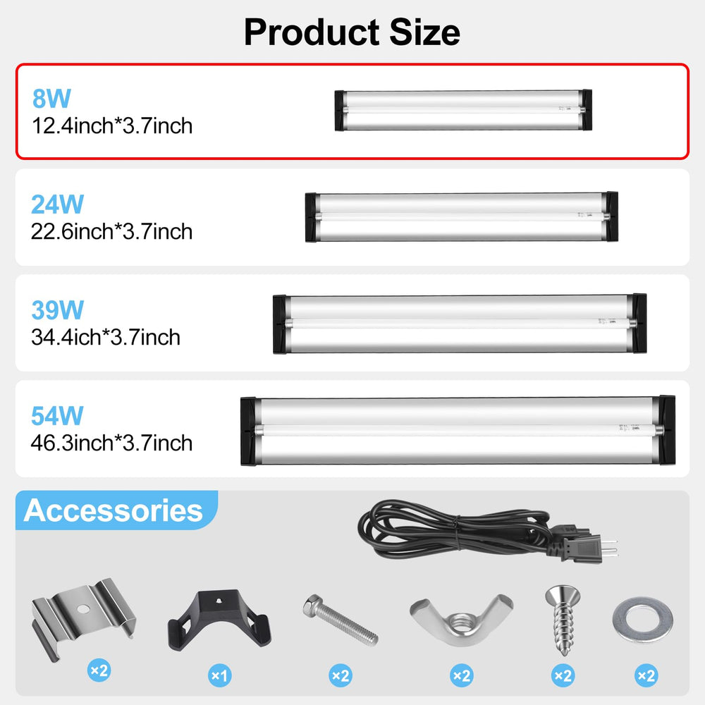 LUCKY HERP T5 UVB output highlights enhanced reptile lighting for UV exposure.
