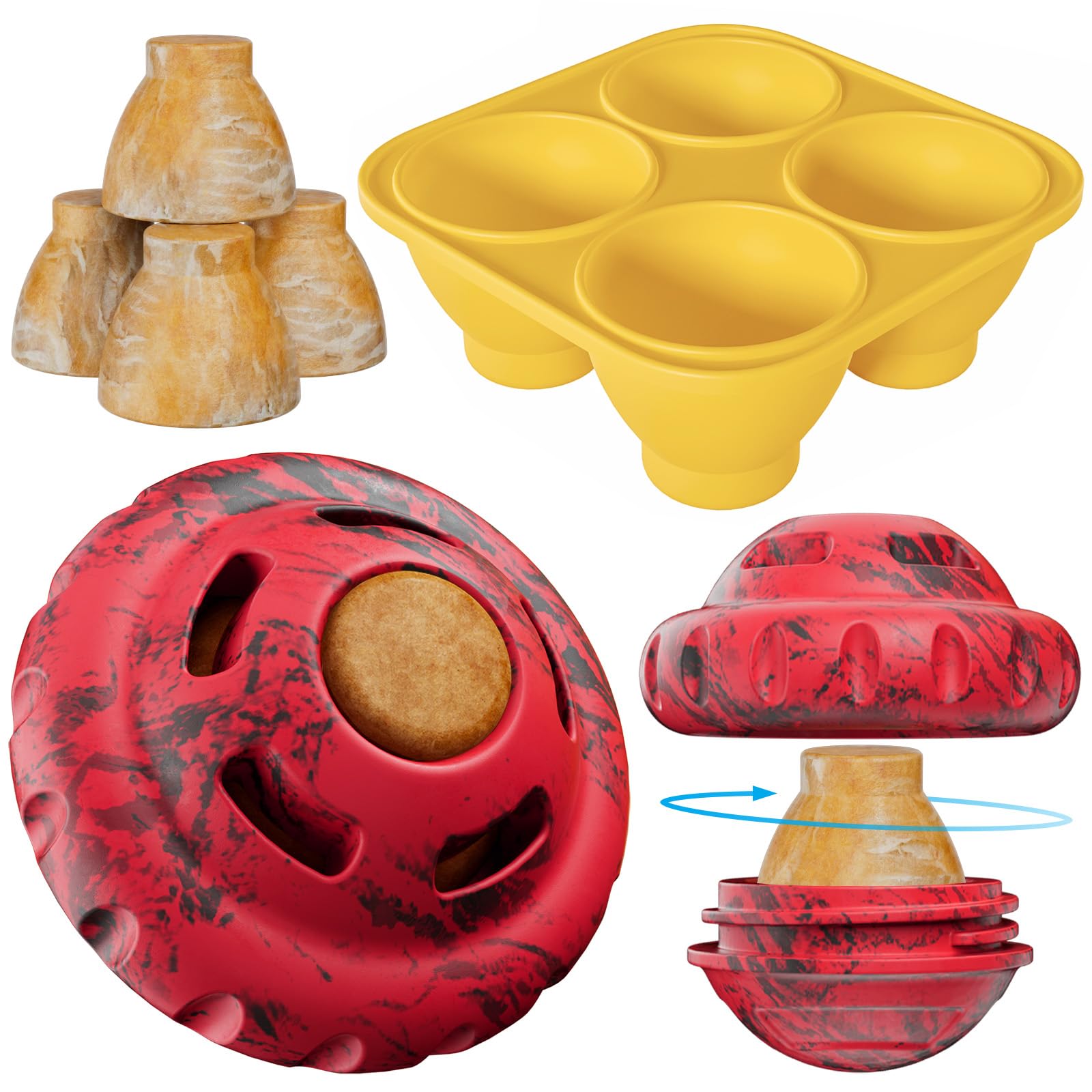 Luckdoor alien spaceship design dog toy enhances curiosity and slow feeding.