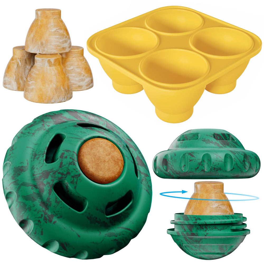 Luckdoor frozen-treat-ball dog toy for extended licking and play