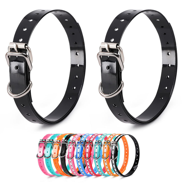 LuckinPET replacement collar strap in black fits many training collars for dogs.