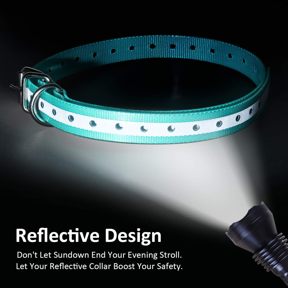 LuckinPET replacement collar strap TPU-coated nylon material for durability and cold-weather flexibility.