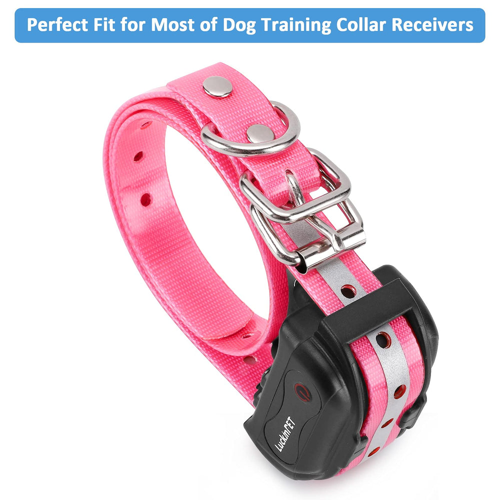 LuckinPET Replacement Collar Strap adjustment close-up showing 35 holes for a precise fit.