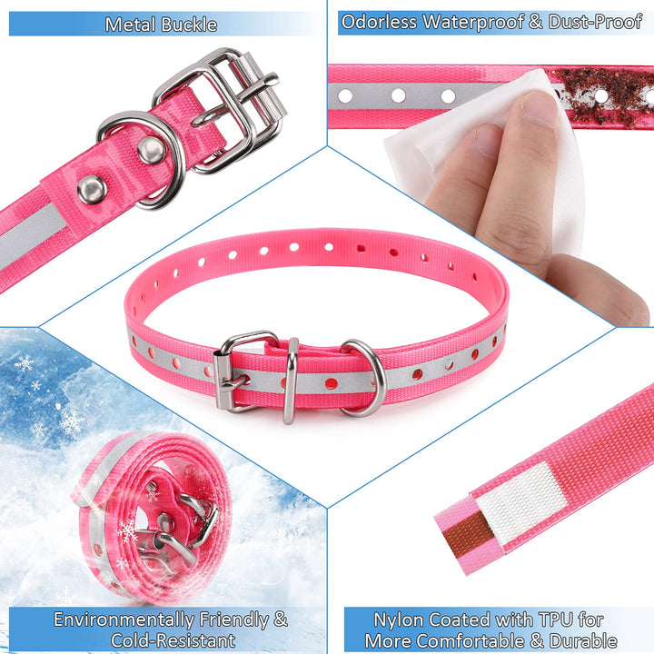 LuckinPET Replacement Collar Strap side view highlighting reflective stripe for safer evening strolls.