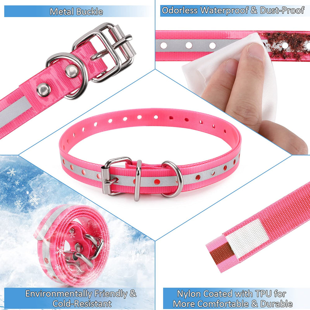 LuckinPET Replacement Collar Strap side view highlighting reflective stripe for safer evening strolls.